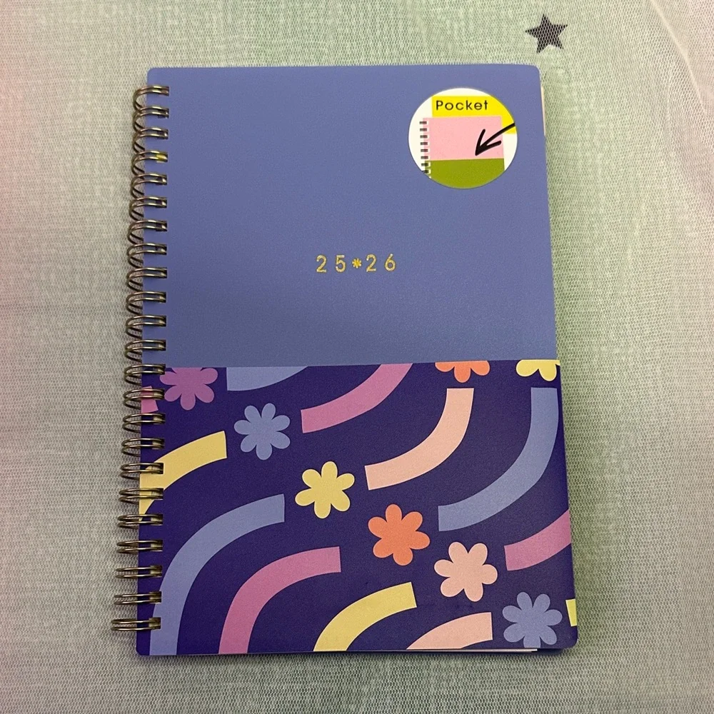 Blue Sky Lavender Spiral Notebook with Black Accent